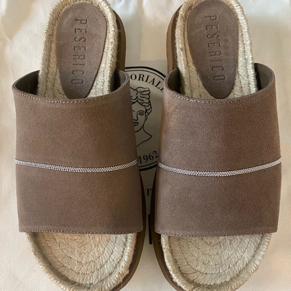 Peserico Brown Slide Sandals